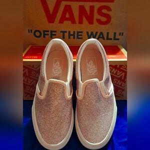 Vans pink glitter shoes